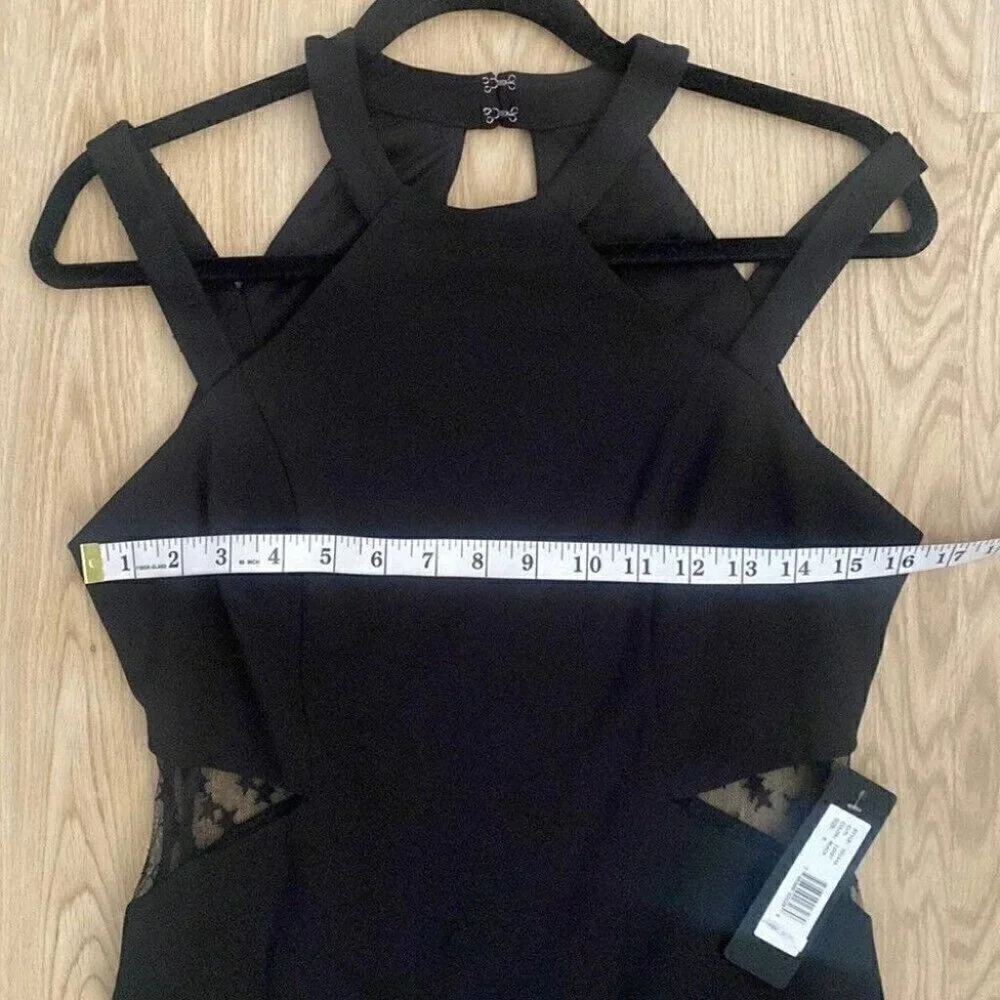Star Mesh Harness Mini Dress 6 Bebe NWT Black Cybercore - Picture 10 of 16